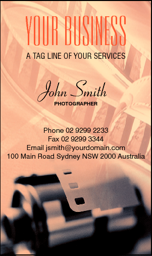 Business Card Design 637 for the Photography Industry.