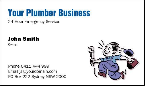 Business Card Design 540 for the Plumbing Industry.