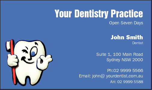 Business Card Design 511 for the Dental Industry.