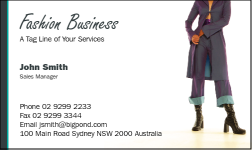 Business Card Design 742 for the Fashion Industry.