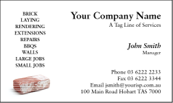Business Card Design 176 for the Brick Laying Industry.