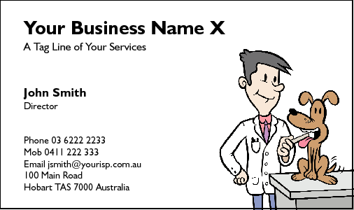 Business Card Design 218 for the Veterinarian Industry.