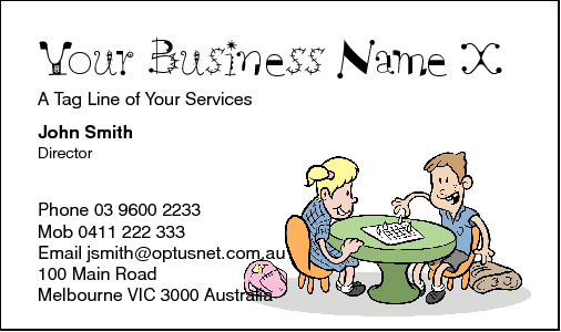 Business Card Design 185 for the Baby Sitting Industry.