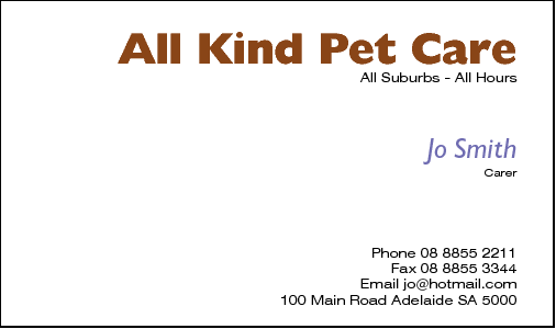 Business Card Design 561 for the Veterinarian Industry.
