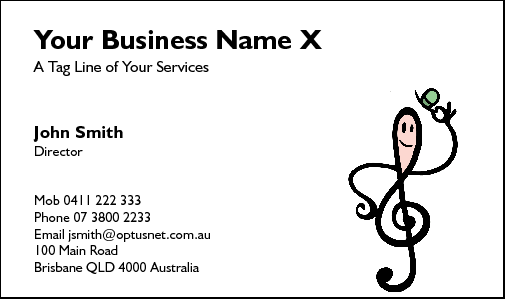 Business Card Design 210 for the Music Industry.