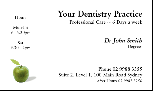 Business Card Design 493 for the Dental Industry.