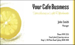 Business Card Design 495 for the Cafe Industry.