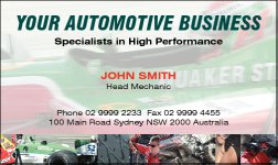 Business Card Design 522 for the Automotive Industry.