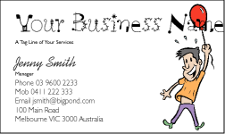 Business Card Design 212 for the Party Industry.