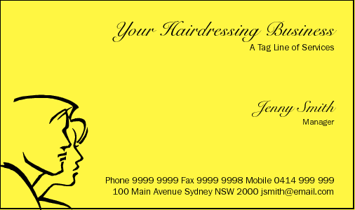 Business Card Design 820 for the Hairdressing Industry.