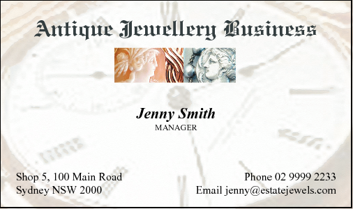 Business Card Design 575 for the Antique Industry.