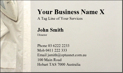 Business Card Design 40 for the Ironing Industry.