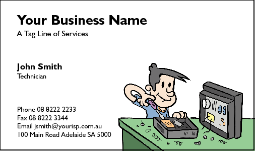 Business Card Design 198 for the Computer Repair Industry.