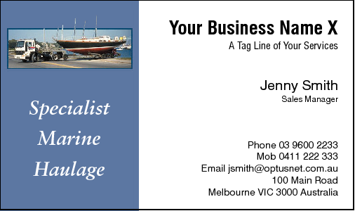 Business Card Design 455 for the Transportation Industry.