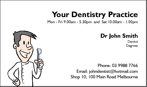 Business Card Design 44 for the Dental Industry.